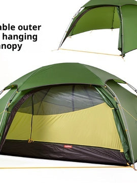 Buiten kamperen en bergbeklimmen dubbele tent voor regenstormbescherming