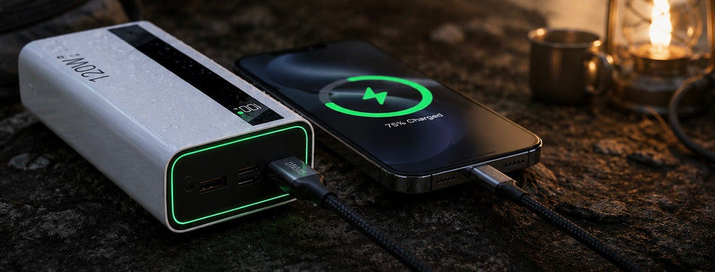 500.000mAh Powerbank met 120W snelladen, grote capaciteit, PD 20W, geschikt voor alle mobiele telefoons, lange gebruiksduur.