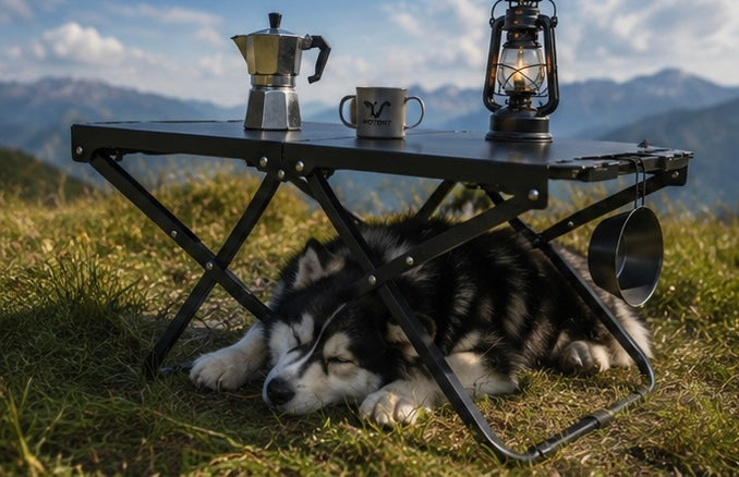 Kampeer tafel . Handig opvouwbare camping tafel