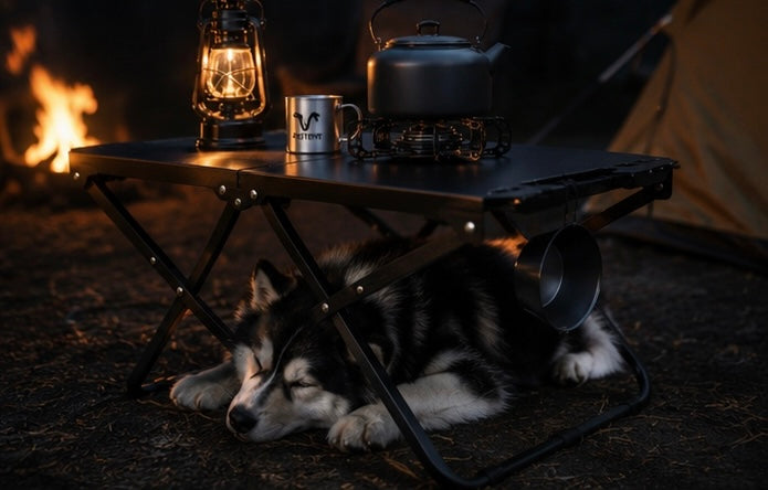 Kampeer tafel . Handig opvouwbare camping tafel