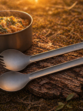 Camping bestek titanium spork en lepel – lichtgewicht outdoor EDC gear
