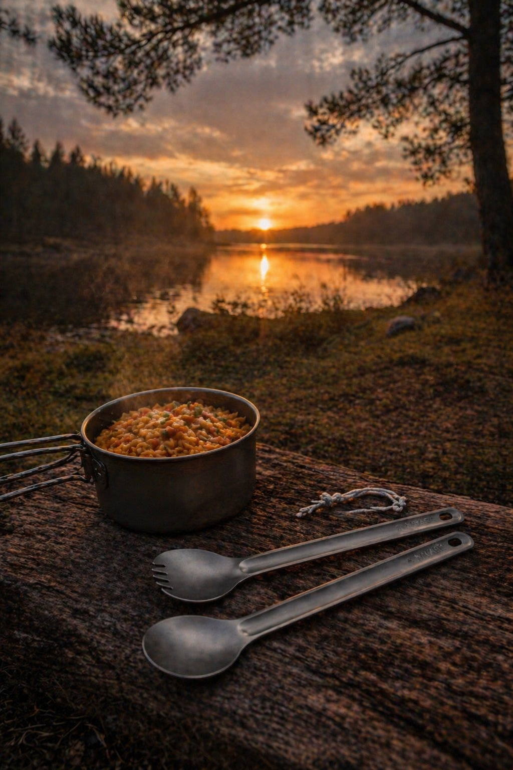 Camping bestek titanium spork en lepel – lichtgewicht outdoor EDC gear