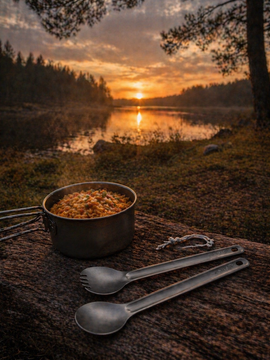 Camping bestek titanium spork en lepel – lichtgewicht outdoor EDC gear